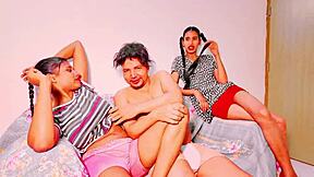 uttaran20 - stepsisters take turns riding stepbrother in ffm threesome