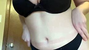 18yo Amateur With Pale Huge Natural Tits Cums Hard All Over Her Stuffed Panties - The Panty Bank Used Panties