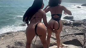 Hey, check out this wild nudist beach party with hot Brazilian babes getting explicit!