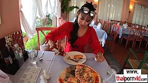 hot busty amateur thai teen polly licks and rides big white cock for oral sex