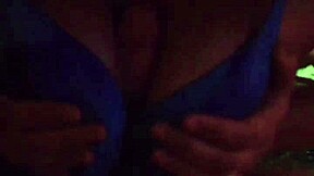 Pretty Ebony Teen Tittyfucks in Bikini Leading to Facial Cumshot
