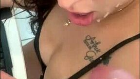 2 reais or a mysterious cumshot with brazilian girl next door giving pov handjob and swallow.