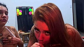 Narrative Married neighbor called her husband for a double blowjob. He came in our mouths.