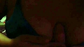 Pretty Ebony Teen Tittyfucks in Bikini Leading to Facial Cumshot