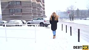 Redhead amateur calms debt collector with rough doggystyle sex