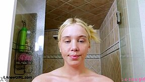 What Happens When Captivating Blonde Model Takes a Shower Alone?