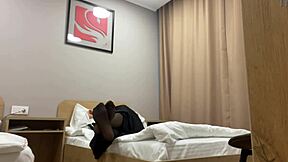 Turkish stepmom masturbates in pantyhose for stepson