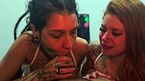 Narrative Married neighbor called her husband for a double blowjob. He came in our mouths.