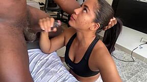 cute chicha delivers intense deepthroat blowjob to huge cock in amateur couple session by nysdel