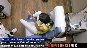 Corporate slaves scene with aria nicole has bdsm nurse domination and anal fingering in latex gloves