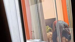 Mexican Nurse Miranda Rides Her Lover Passionately Without Closing the Window.