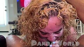 mmff double bbc blowjob with dark skin ebony deepthroat and light skin blonde slut