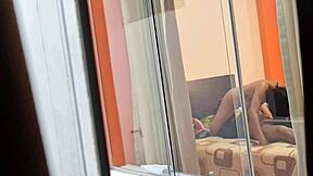 Mexican Nurse Miranda Rides Her Lover Passionately Without Closing the Window.