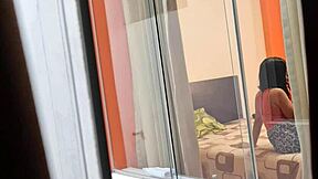 Mexican Nurse Miranda Rides Her Lover Passionately Without Closing the Window.