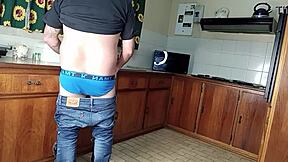 QUICKIE KITCHEN FUCK WITH CUTE TEEN IN DOGGYSTYLE AND HANDJOB ACTION