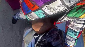 Just a quick doggystyle fuck with petite ebony before class in the outdoor classroom area.