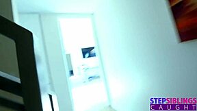 Thirsty blonde stepsis Athena Palomino demands to know if her boobs are bigger with deepthroat blowjob and facial cumshot!