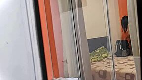 Mexican Nurse Miranda Rides Her Lover Passionately Without Closing the Window.