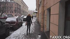 Agent starts by licking teen 18+ model before poking her small tits