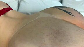 Trans babe does wild action with couple in see-through outfit