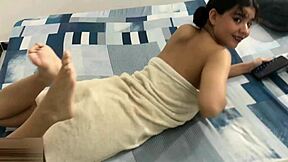 My stepbrother's massage gets me so horny and wet