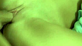 Russian teen 18+ spreads fishnets lingerie for big cock doggystyle fucking with gaping asshole in bed