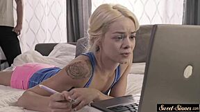 Glamorous Stepsister Gets Bent Over In Doggystyle And Sprayed With Cum In Erotic Fantasy Scene