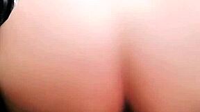 Petite Teen Rides Huge Dildo After Watching Adult Film