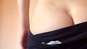 cute small amateur girl fingering to orgasm then dildo fucking her shaved wet pussy solo...