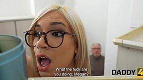 Blonde Sons Girlfriend Bangs Old Cuckold Daddy Hard