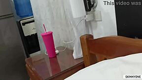 Reality or bad dream? Can this petite asian teen handle a double dick monster cock blowjob with cumshot?