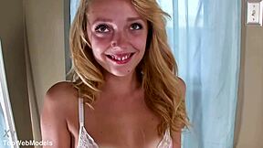 Ally Winters Cute 19 YO Blonde POV Huge Cock Blowjob and Cum Swallow Action!