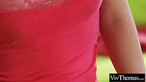 Cute Lesbian Fondles Busty Beauty's Natural Breasts and Eats Pussy