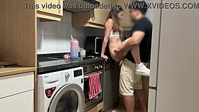 Petite Prostitute Gets Shaved Pussy Kissed And Filled With Creampie While Talking To Boyfriend On Phone