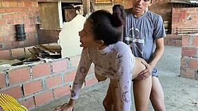 i bend over brunette latina girlfriend for doggystyle hardcore sex when alone at home