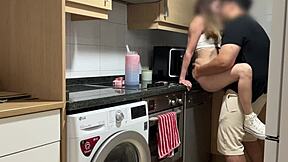 Petite Prostitute Gets Shaved Pussy Kissed And Filled With Creampie While Talking To Boyfriend On Phone