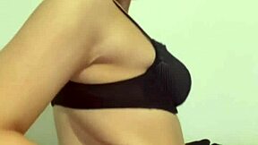 Young Millie starts riding her dildo in the college dorm. She builds up to squirting orgasm in POV view.