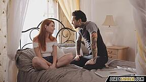 Oh, cute redhead stepsister, wanna ride me with that natural tits body for erotic sex?