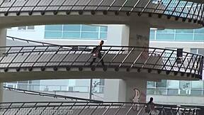 Alexis crystal takes facial cum in public sex threesome gangbang orgy with two teen guys