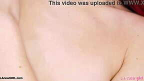 I love how this striking red-haired beauty shows off her sexy body during the photoshoot interview