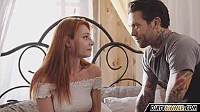 Oh, cute redhead stepsister, wanna ride me with that natural tits body for erotic sex?