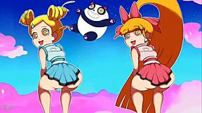 powerpuff girls teens shake it back in thongs and panties 😏👙