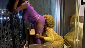 Exclusive full video two horny lesbian teens finger each other on balcony until squirting