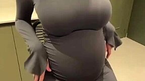 Oh gosh I can't stop jerking off on my stepmoms big milky tits outdoors