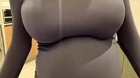 Oh gosh I can't stop jerking off on my stepmoms big milky tits outdoors