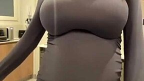 Oh gosh I can't stop jerking off on my stepmoms big milky tits outdoors