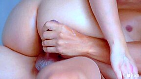 College bombshell rides that black cock, her tight pussy bouncing wildly on thick shaft.