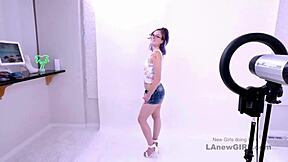 purple-hair model gets fucked in a modeling audition. she swallows cum on the sofa during pov casting with older guy