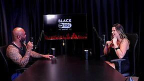 Intense dp action with brazilian blonde in sheer red