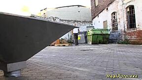 Petite German teen hints at thrilling outdoor adventure with massive cock deepthroat action